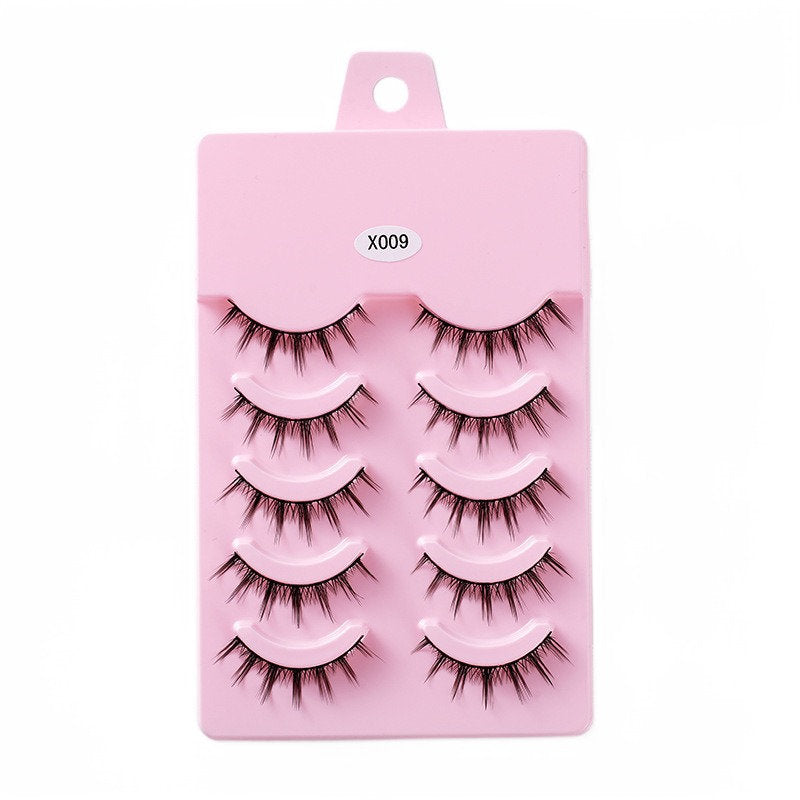 Beakey 5 Pairs False Eyelashes Natural Curly 3D Lashes Set for Daily-x009
