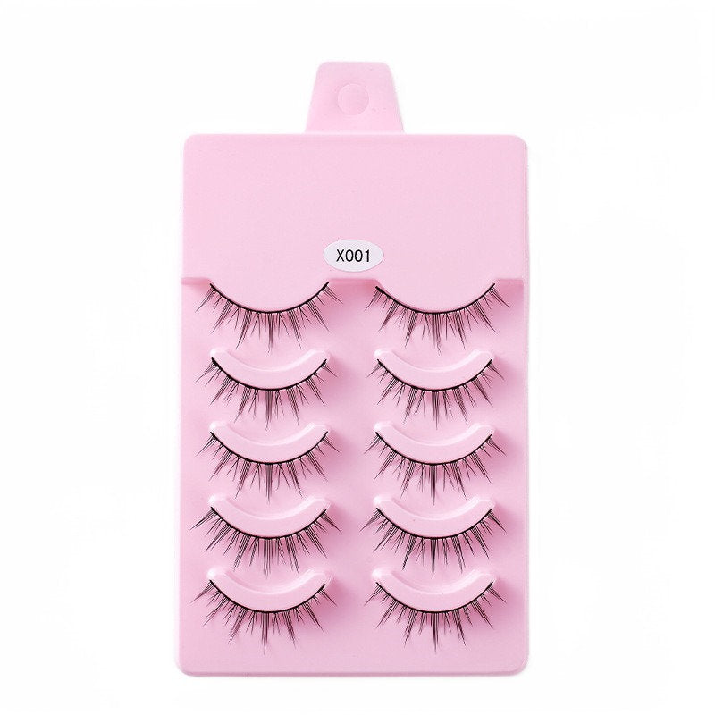 Beakey 5 Pairs False Eyelashes Natural Curly 3D Lashes Set for Daily-x001