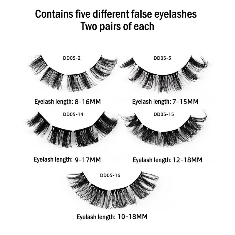 Beakey Russian Strip Lashes Reusable False Eyelashes Natural D Curl-MIX