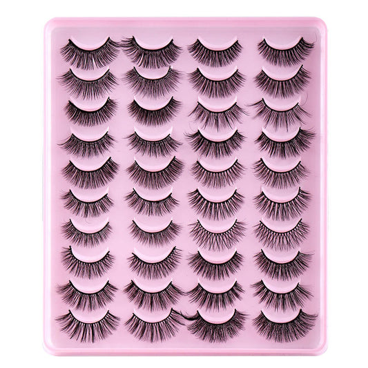 Beakey 20 Pairs of False Eyelashes Mixed Natural Thick Cat Eye Lashes