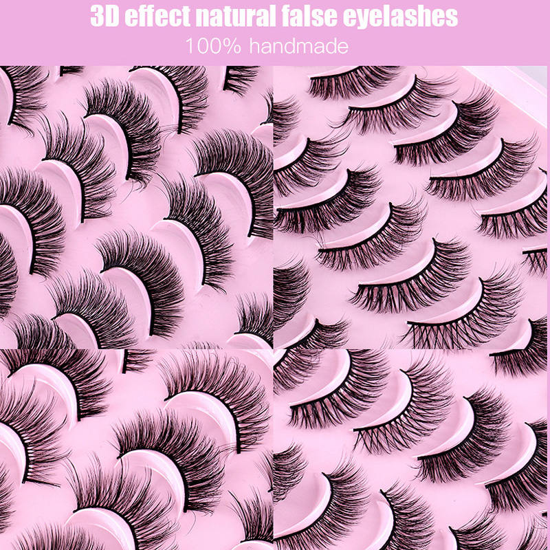 Beakey 20 Pairs of False Eyelashes Mixed Natural Thick Cat Eye Lashes