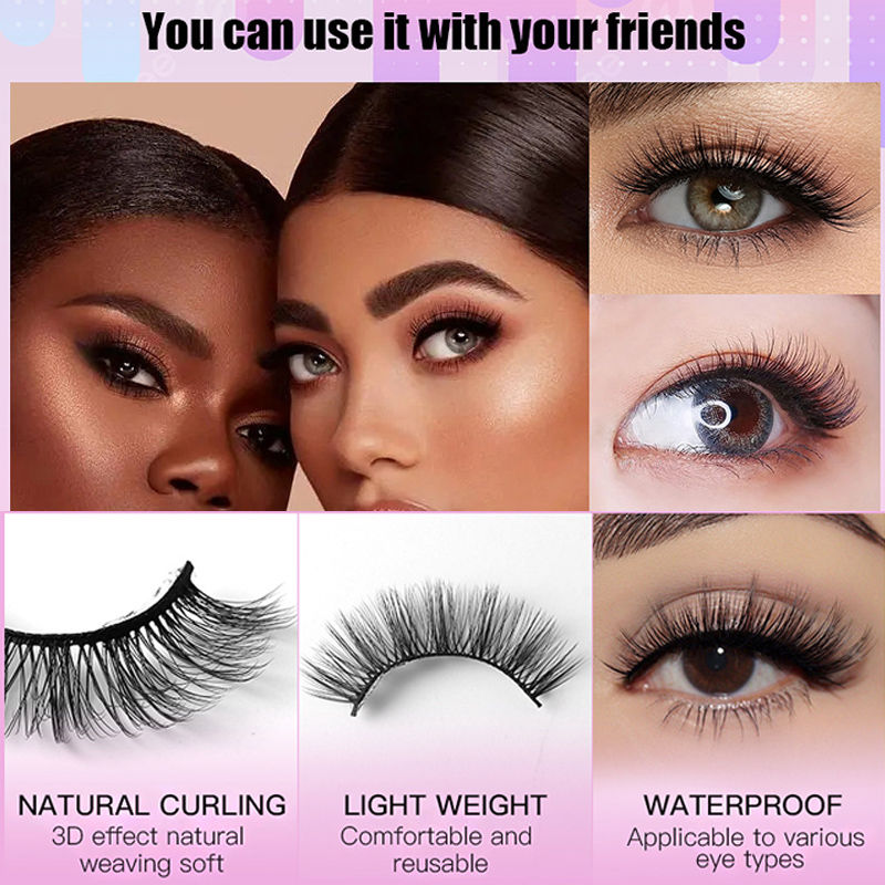 Beakey 20 Pairs of False Eyelashes Mixed Natural Thick Cat Eye Lashes