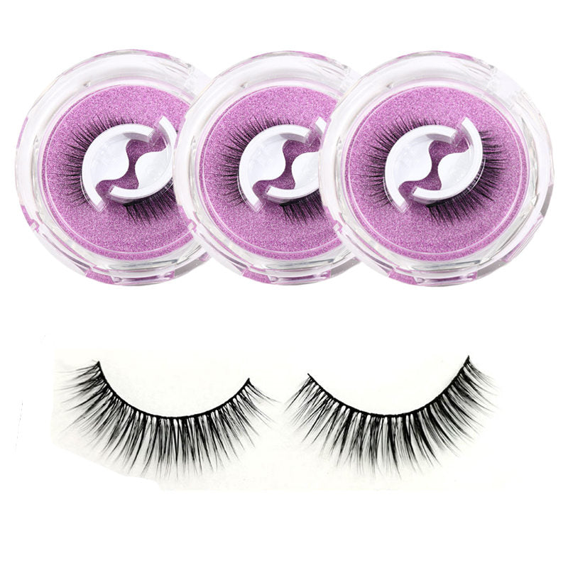 Beakey 3 Pairs False Eyelashes Self Adhesive Waterproof Reusable No Glue Needed-2
