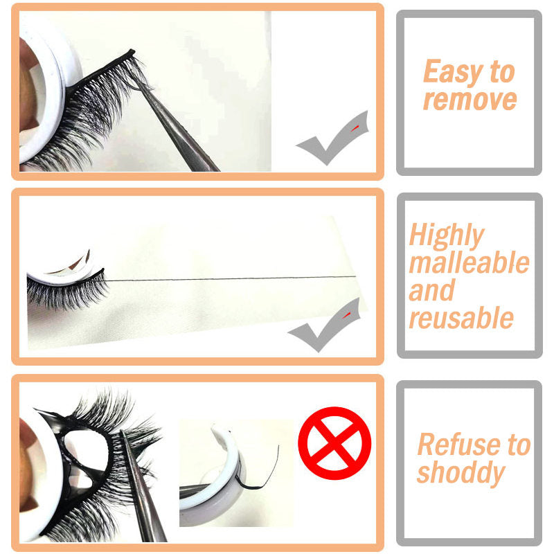 Beakey 3 Pairs False Eyelashes Self Adhesive Waterproof Reusable No Glue Needed-6