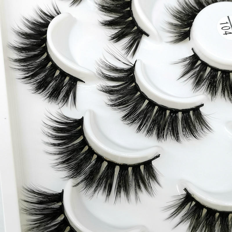 Beakey 10 Pairs 3D False Eyelashes Reusable Wispy Cat Eye Natural Look Lashes-104