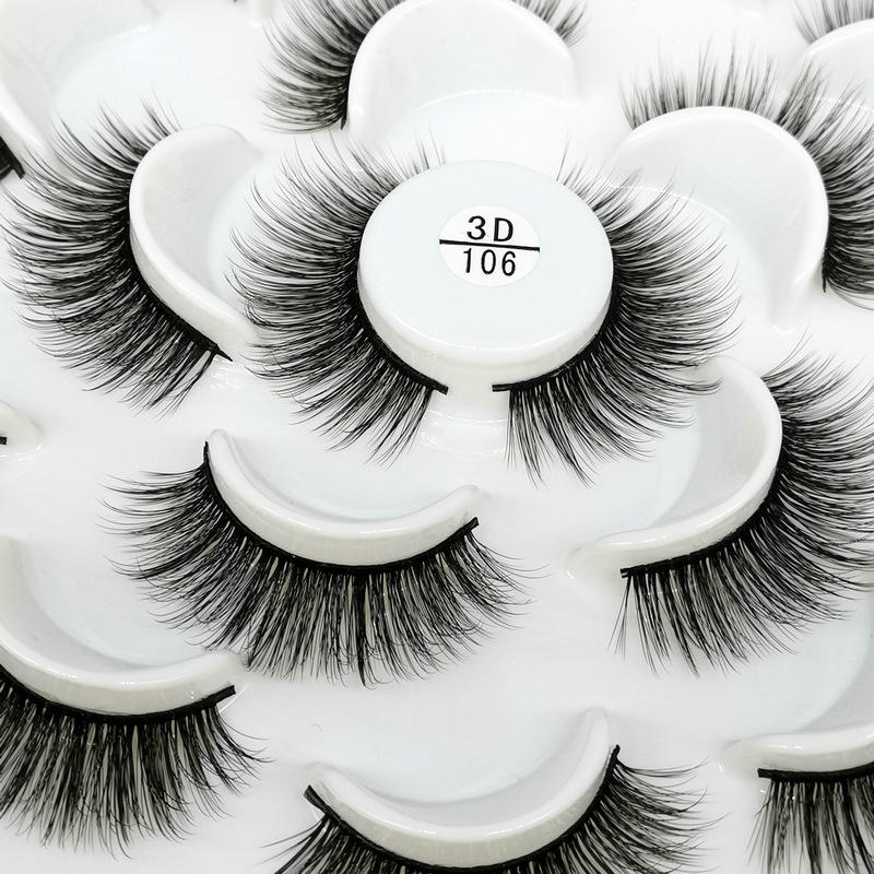 Beakey 10 Pairs 3D False Eyelashes Reusable Wispy Cat Eye Natural Look Lashes-106