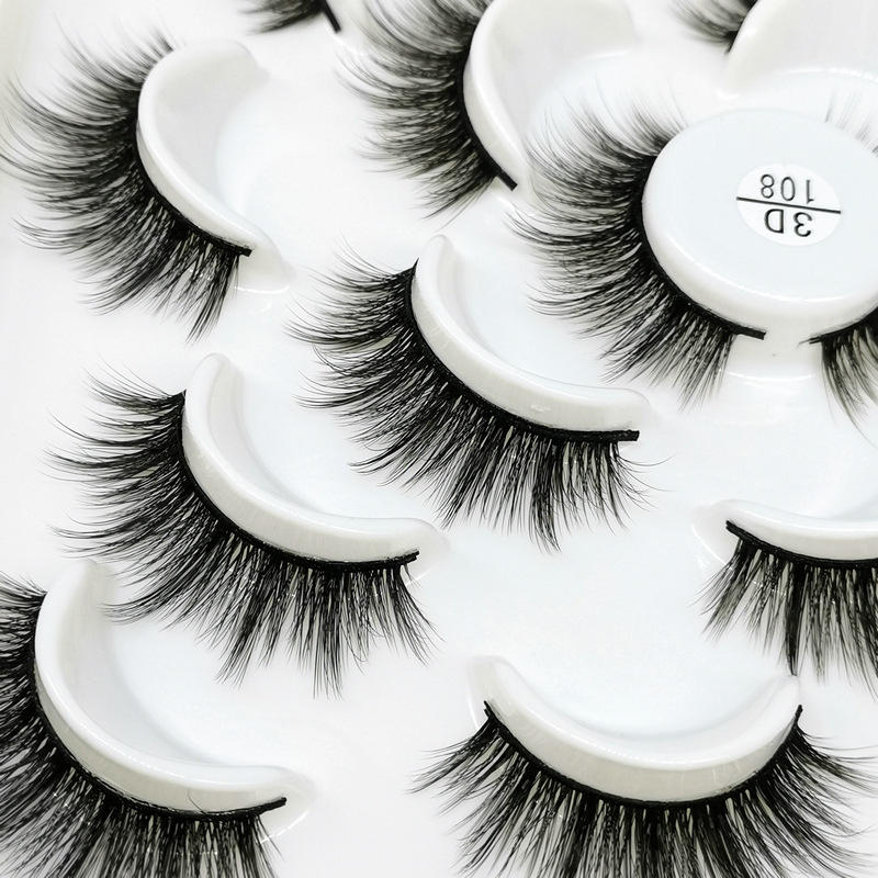 Beakey 10 Pairs 3D False Eyelashes Reusable Wispy Cat Eye Natural Look Lashes-108