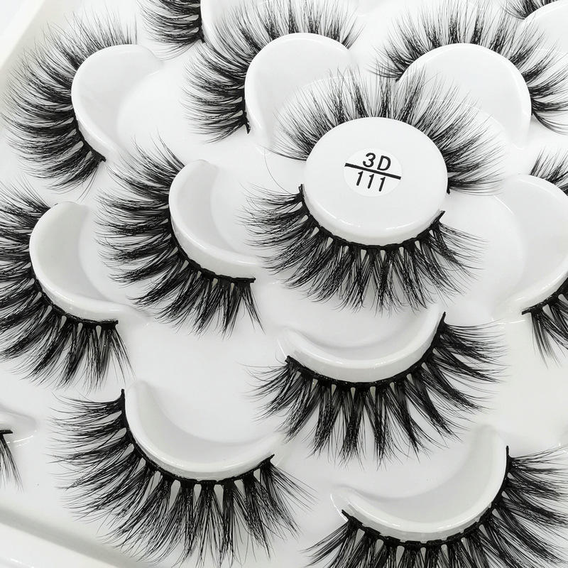 Beakey 10 Pairs 3D False Eyelashes Reusable Wispy Cat Eye Natural Look Lashes-111