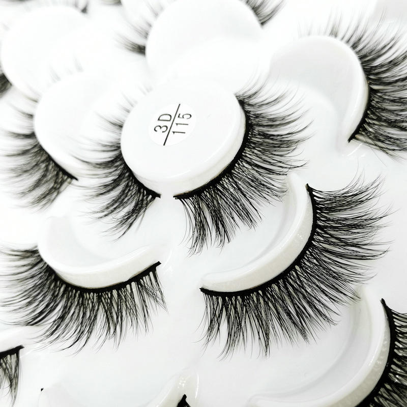 Beakey 10 Pairs 3D False Eyelashes Reusable Wispy Cat Eye Natural Look Lashes-115