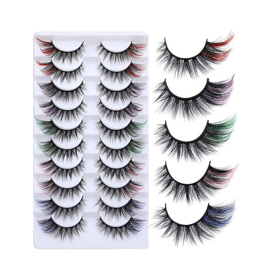 Beakey Cat Eye Colorful False Eyelashes Reusable Lash for Cosplay Festival