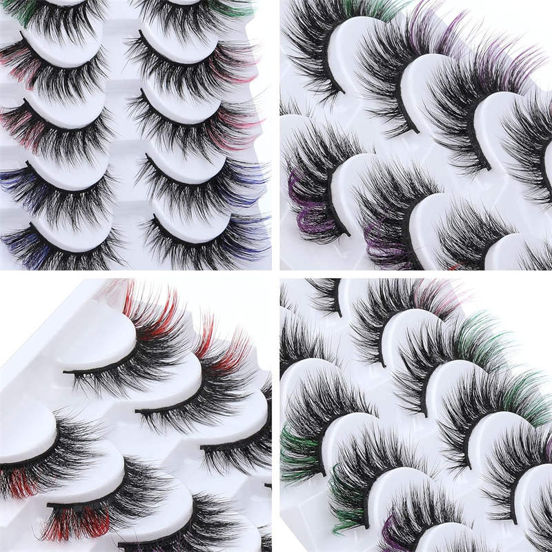 Beakey Cat Eye Colorful False Eyelashes Reusable Lash for Cosplay Festival