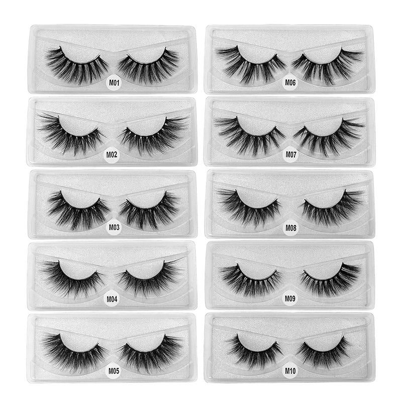 Beakey Eyelashes Faux 3D Makeup Cilios Thick Mink Natural False Lashes-Silver