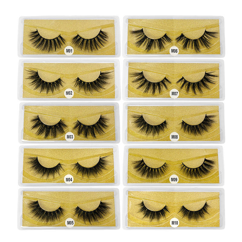Beakey Eyelashes Faux 3D Makeup Cilios Thick Mink Natural False Lashes-Gold