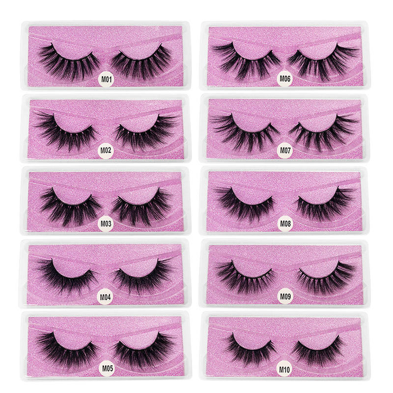 Beakey Eyelashes Faux 3D Makeup Cilios Thick Mink Natural False Lashes-Purple