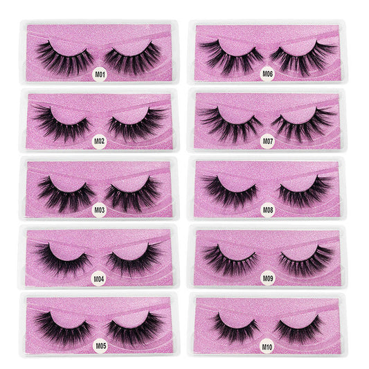 Beakey Eyelashes Faux 3D Makeup Cilios Thick Mink Natural False Lashes-Purple