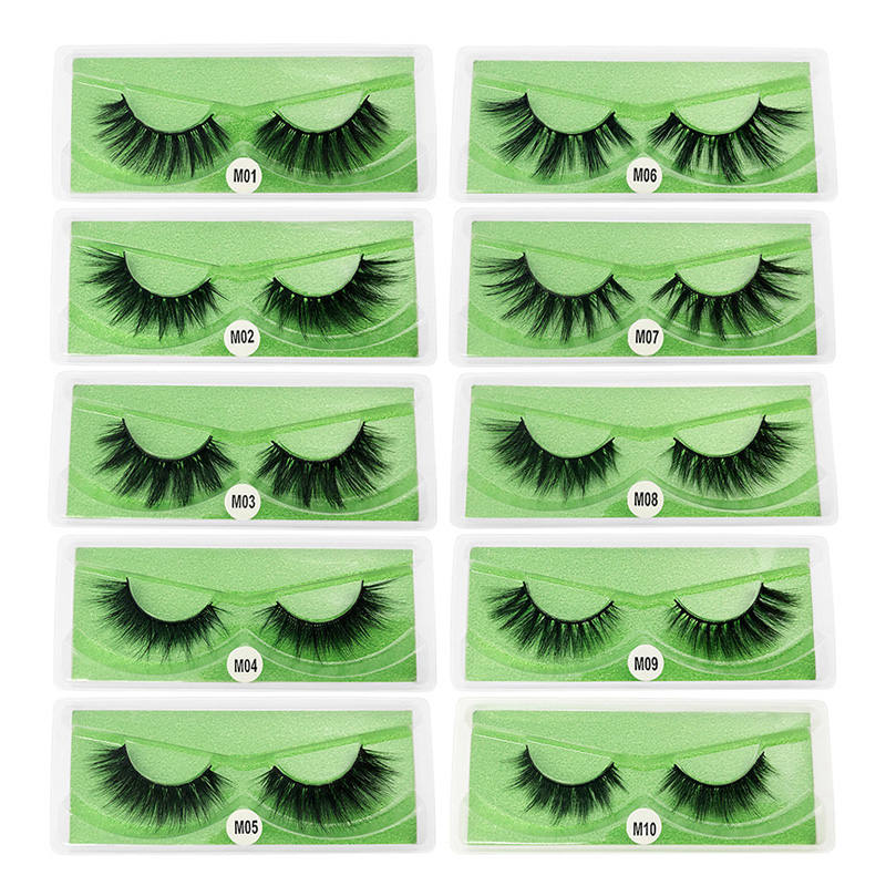 Beakey Eyelashes Faux 3D Makeup Cilios Thick Mink Natural False Lashes-Green