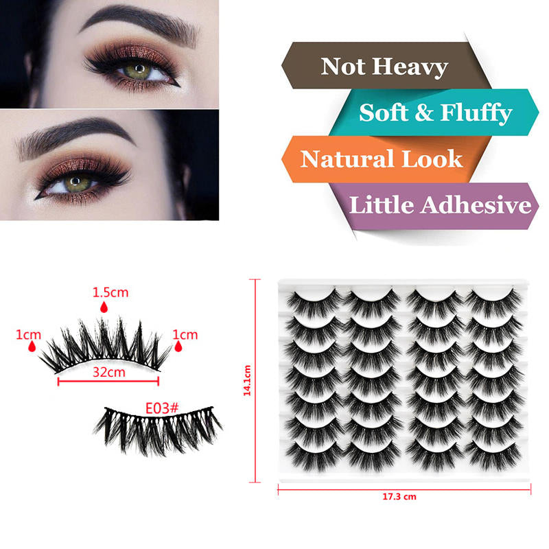 Beakey 3D Multi-Layer False Eyelashes 14 Pairs Fluffy Cat Eye Lashes-E03