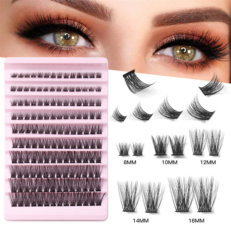 Beakey DIY Lash Clusters 112 Clusters False Eyelash Extensions Natural Look Fluffy Wispy Eyelashes (Cirrus,8-16mm Mix)