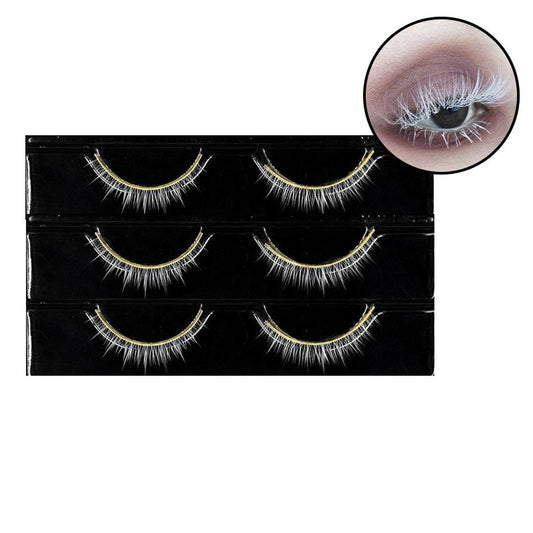 Beakey 3 Pairs White False Eyelashes Anime Cosplay Extension Party Lashes