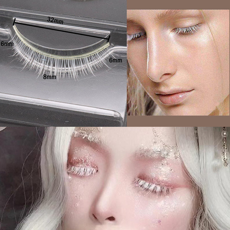Beakey 3 Pairs White False Eyelashes Anime Cosplay Extension Party Lashes