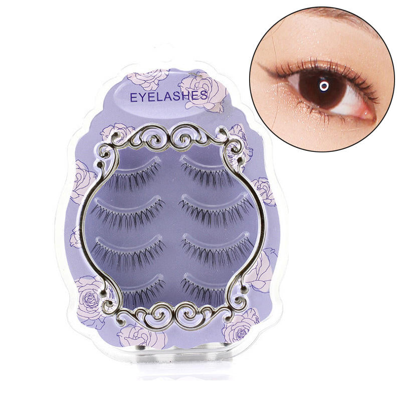 Beakey 3D Natural Look Eyelashes Pure Nude 4 Pairs Lashes for Daily