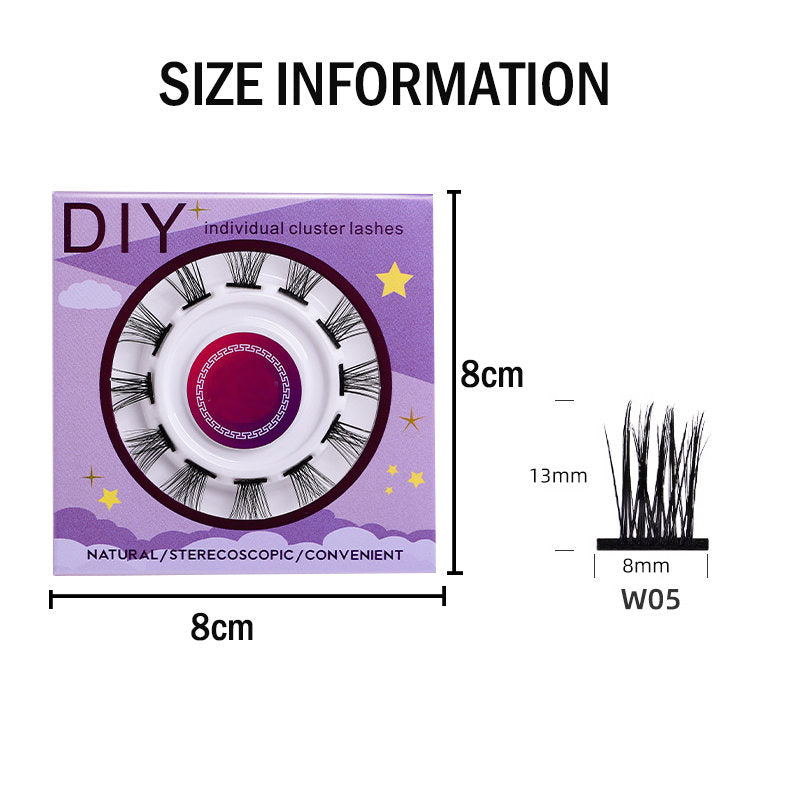 Beakey 12 Clusters DIY Natural Eyelash Wispy Light 3D Effect Individual Lashes-W05