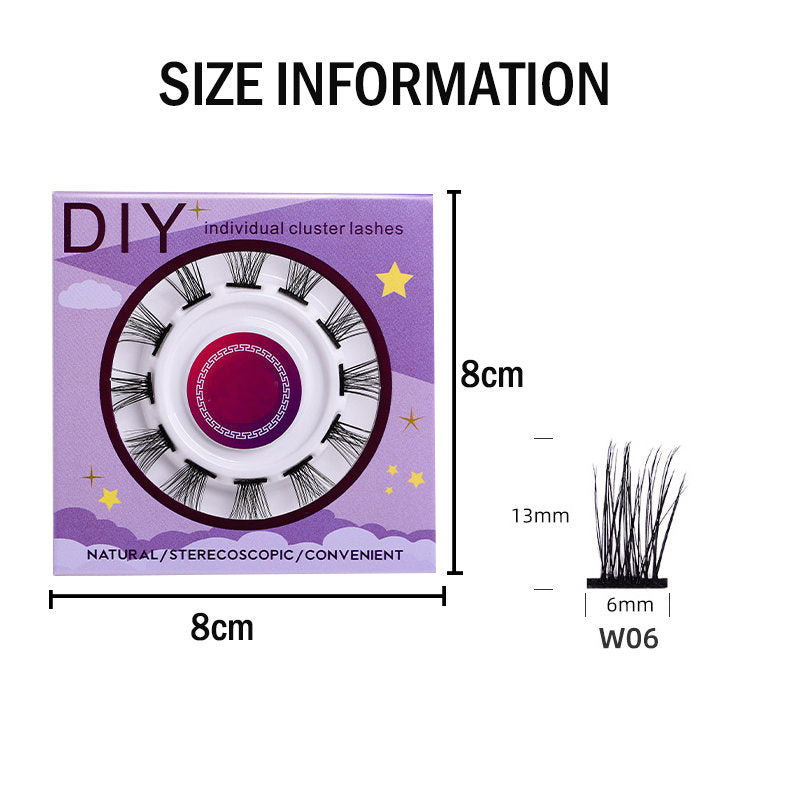 Beakey 12 Clusters DIY Natural Eyelash Wispy Light 3D Effect Individual Lashes-W06