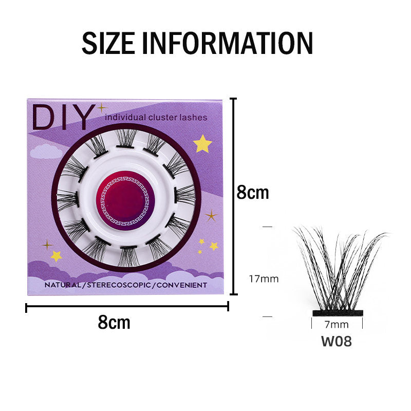 Beakey 12 Clusters DIY Natural Eyelash Wispy Light 3D Effect Individual Lashes-W08