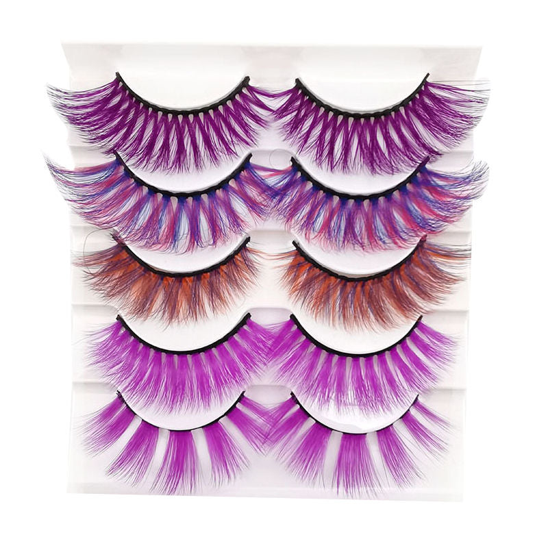 Beakey 3D False Eyelashes Colored Thick Lashes for Performance Halloween-5