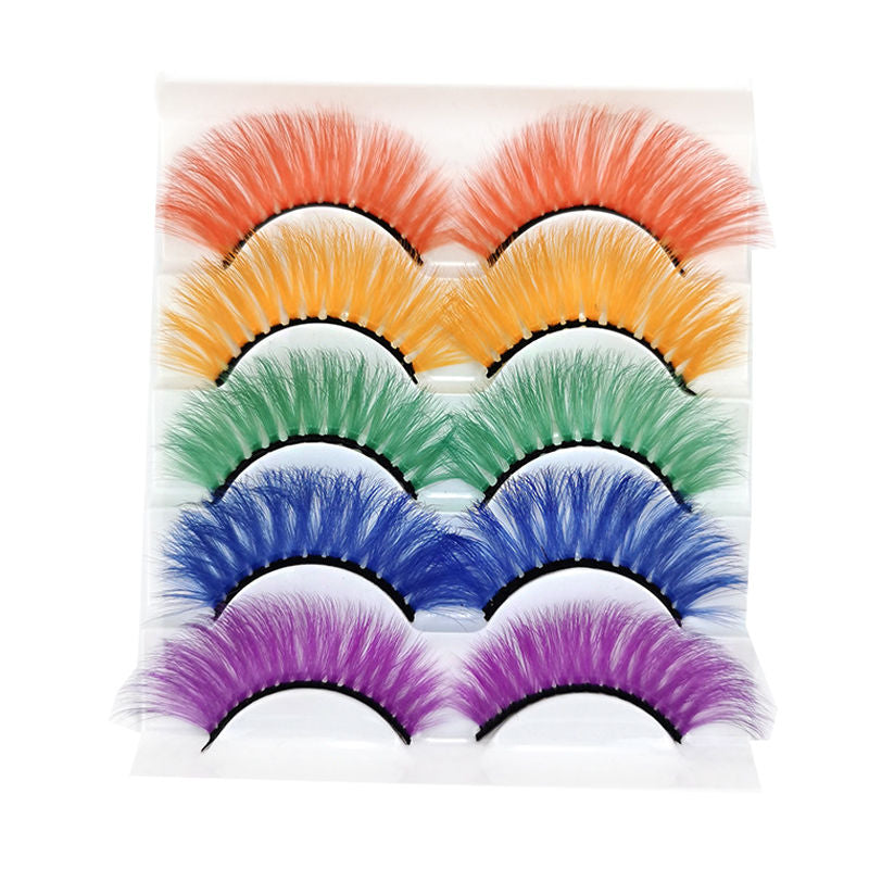 Beakey 3D False Eyelashes Colored Thick Lashes for Performance Halloween-12