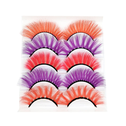 Beakey 3D False Eyelashes Colored Thick Lashes for Performance Halloween-16