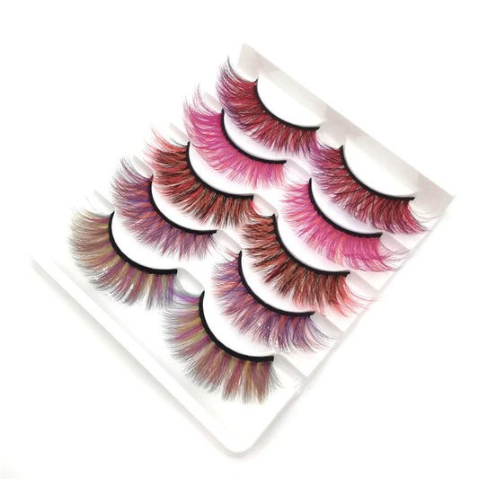 Beakey 3D False Eyelashes Colored Thick Lashes for Performance Halloween-17