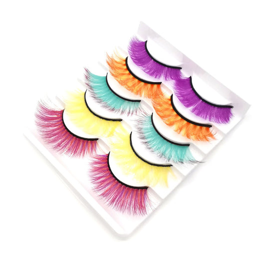 Beakey 3D False Eyelashes Colored Thick Lashes for Performance Halloween-18