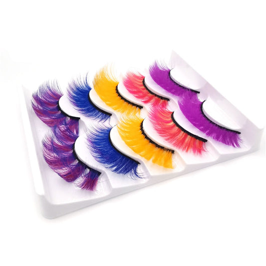 Beakey 3D False Eyelashes Colored Thick Lashes for Performance Halloween-19