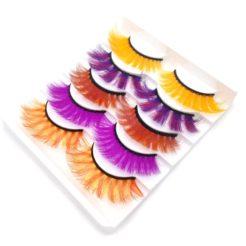 Beakey 3D False Eyelashes Colored Thick Lashes for Performance Halloween-22