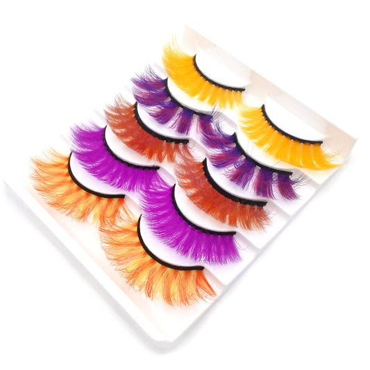 Beakey 3D False Eyelashes Colored Thick Lashes for Performance Halloween-22
