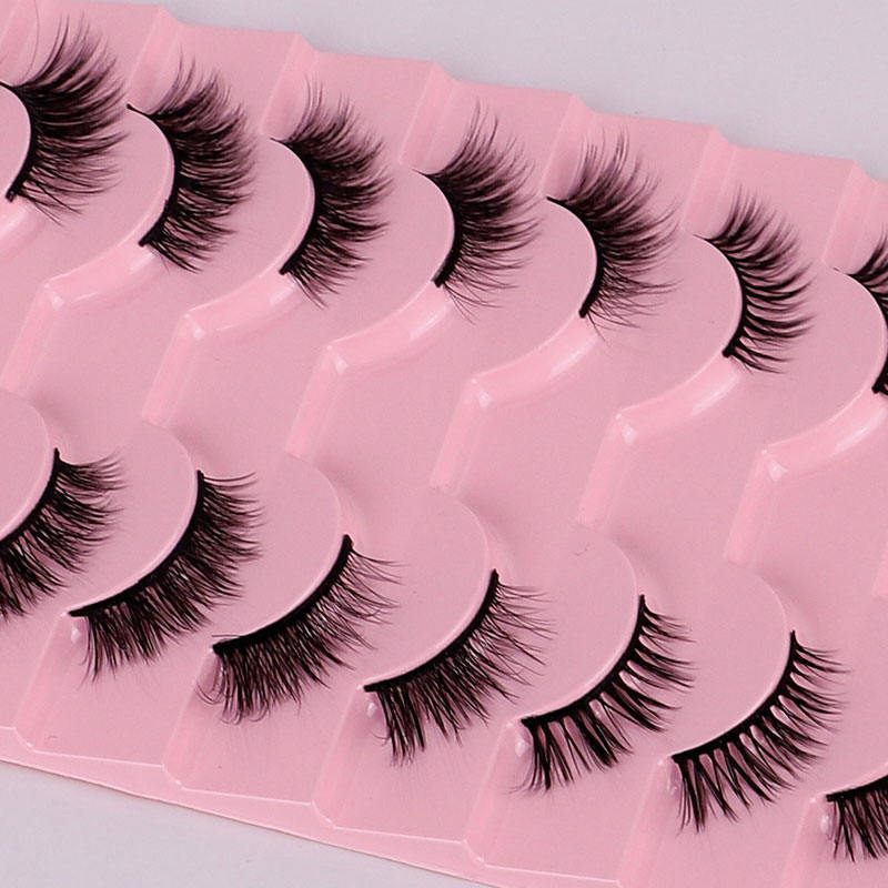 Beakey Half Lashes Natural Look 3D Cat Eye Eyelashes 10 Pairs Multi Layered Wispy Fluffy Eyelashes Reusable-BYHZ