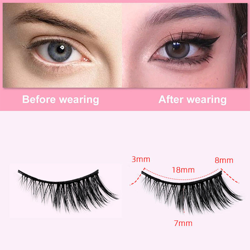 Beakey Half Lashes Natural Look 3D Cat Eye Eyelashes 10 Pairs Multi Layered Wispy Fluffy Eyelashes Reusable-BY02