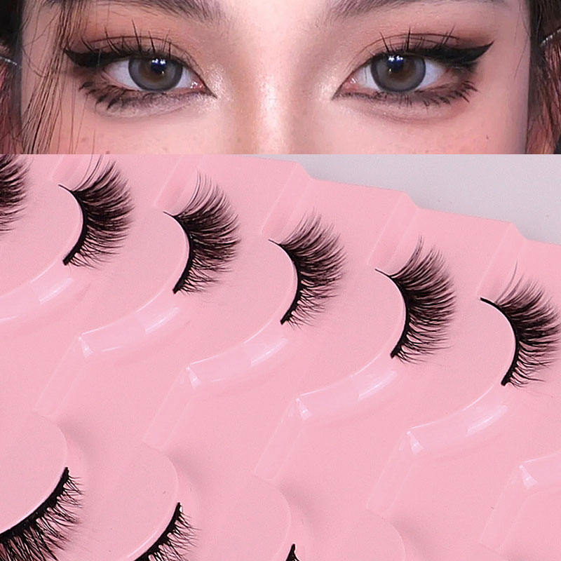 Beakey Half Lashes Natural Look 3D Cat Eye Eyelashes 10 Pairs Multi Layered Wispy Fluffy Eyelashes Reusable-BY02