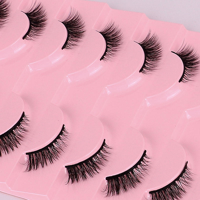 Beakey Half Lashes Natural Look 3D Cat Eye Eyelashes 10 Pairs Multi Layered Wispy Fluffy Eyelashes Reusable-BY02