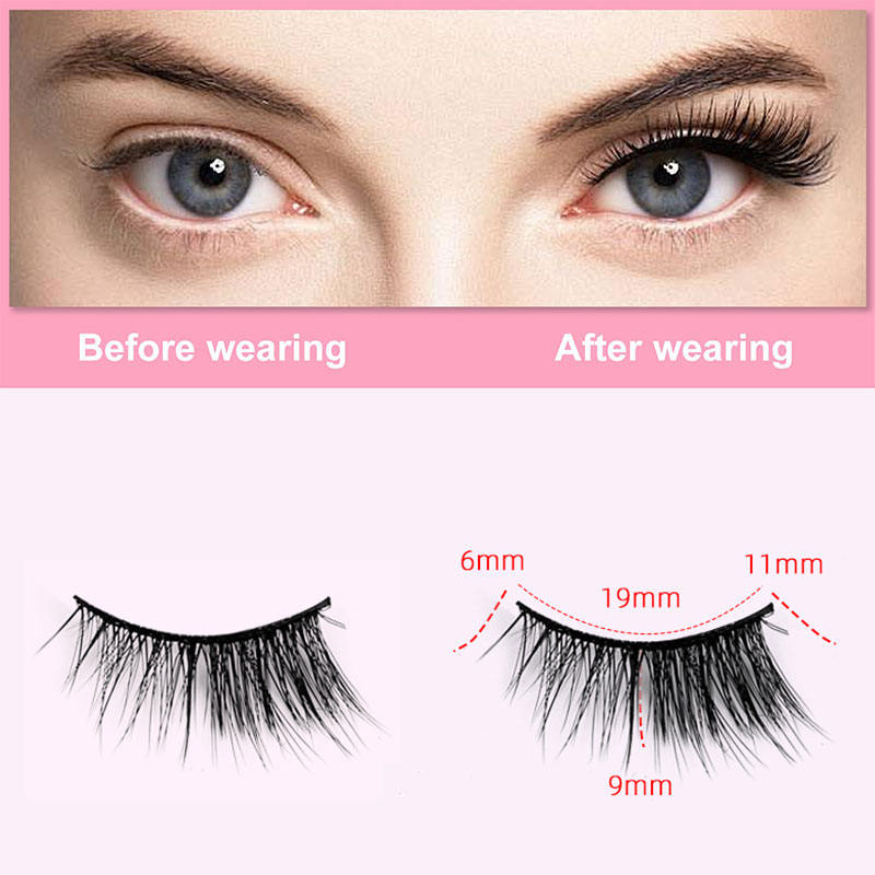 Beakey Half Lashes Natural Look 3D Cat Eye Eyelashes 10 Pairs Multi Layered Wispy Fluffy Eyelashes Reusable-BY01