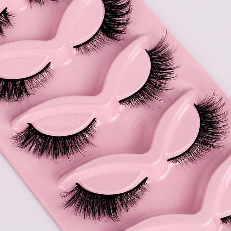 Beakey Fox Eye Lashes 3D Fluffy False Eyelashes 5 Styles Mixed Mink Lashes for Party Daily Makeup 5 Pairs Pack