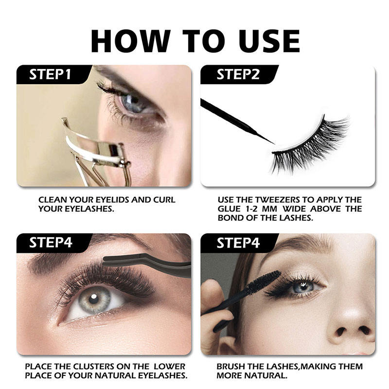 Beakey Fox Eye Lashes 3D Fluffy False Eyelashes 5 Pairs Pack Mink Lashes for Party Daily Makeup-XF44