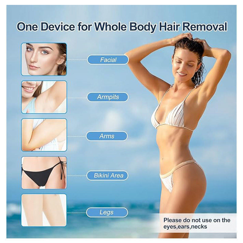 Beakey IPL Hair Removal Device Laser Painless Permanent System for Face & Body-Black