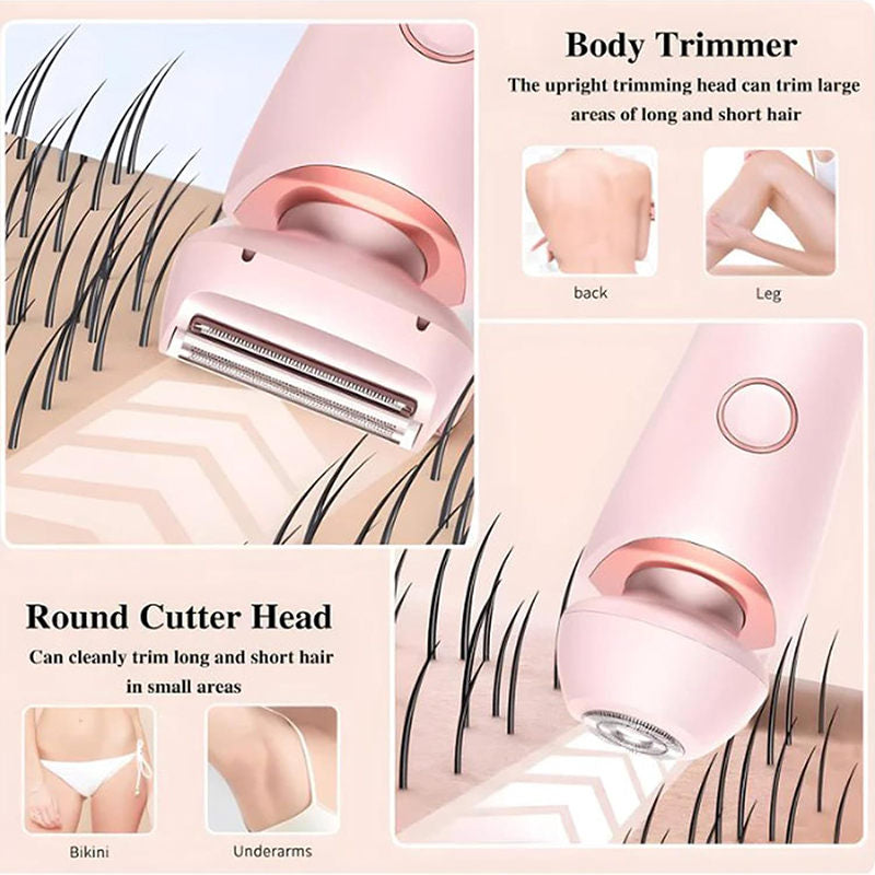 Beakey 2 in 1 Electric Shaver Cordless Wet and Dry Razor for Bikini Face Underarm-Pink