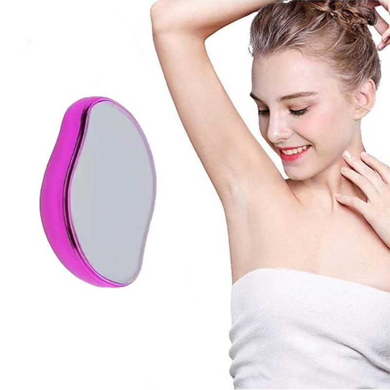 Beakey Crystal Smooth Hair Remover Painless Exfoliation for Legs Back Arms-Rose Red