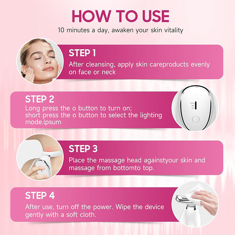 Beakey Face Neck Beauty Device Red-Light-Therapy 7 Color LED for Skin Care