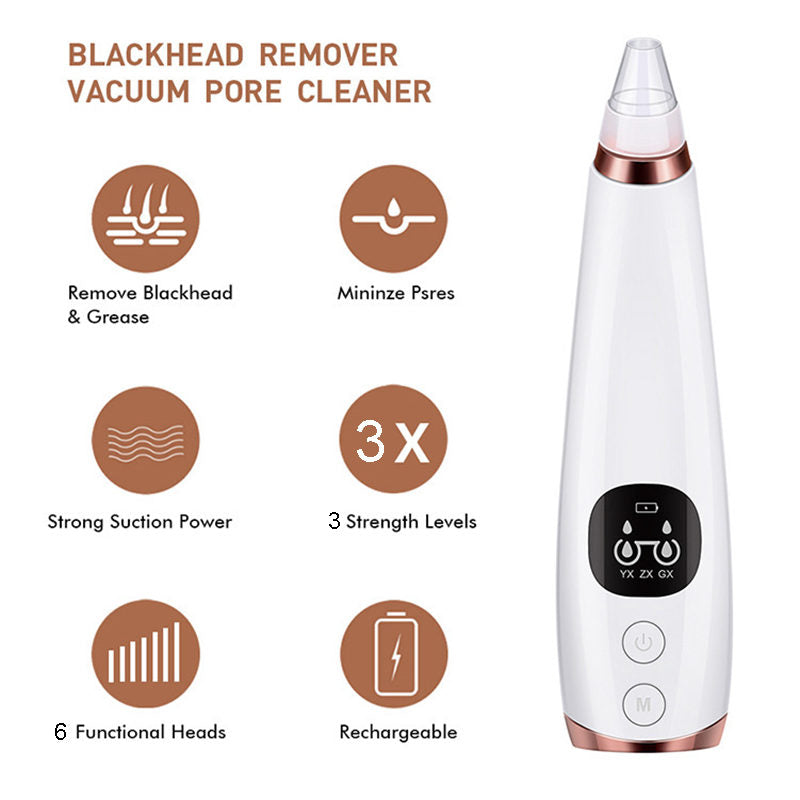 Beakey Blackhead Remover 3 Levels with 6 Replaceable Head & 4 Acne Extractor Tool