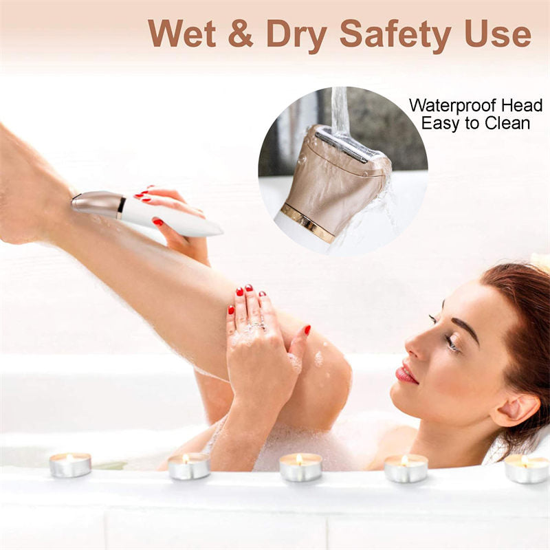 Beakey Electric Razor for Women 2-in-1 Painless Waterproof for Face Legs Underarm
