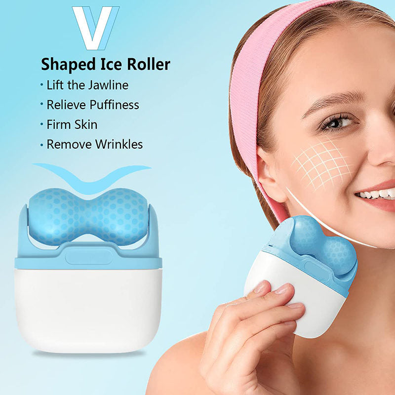 Beakey Ice Stick Double Head for Face & Eye Puffiness Relief 2 in 1 Facial Roller-Blue